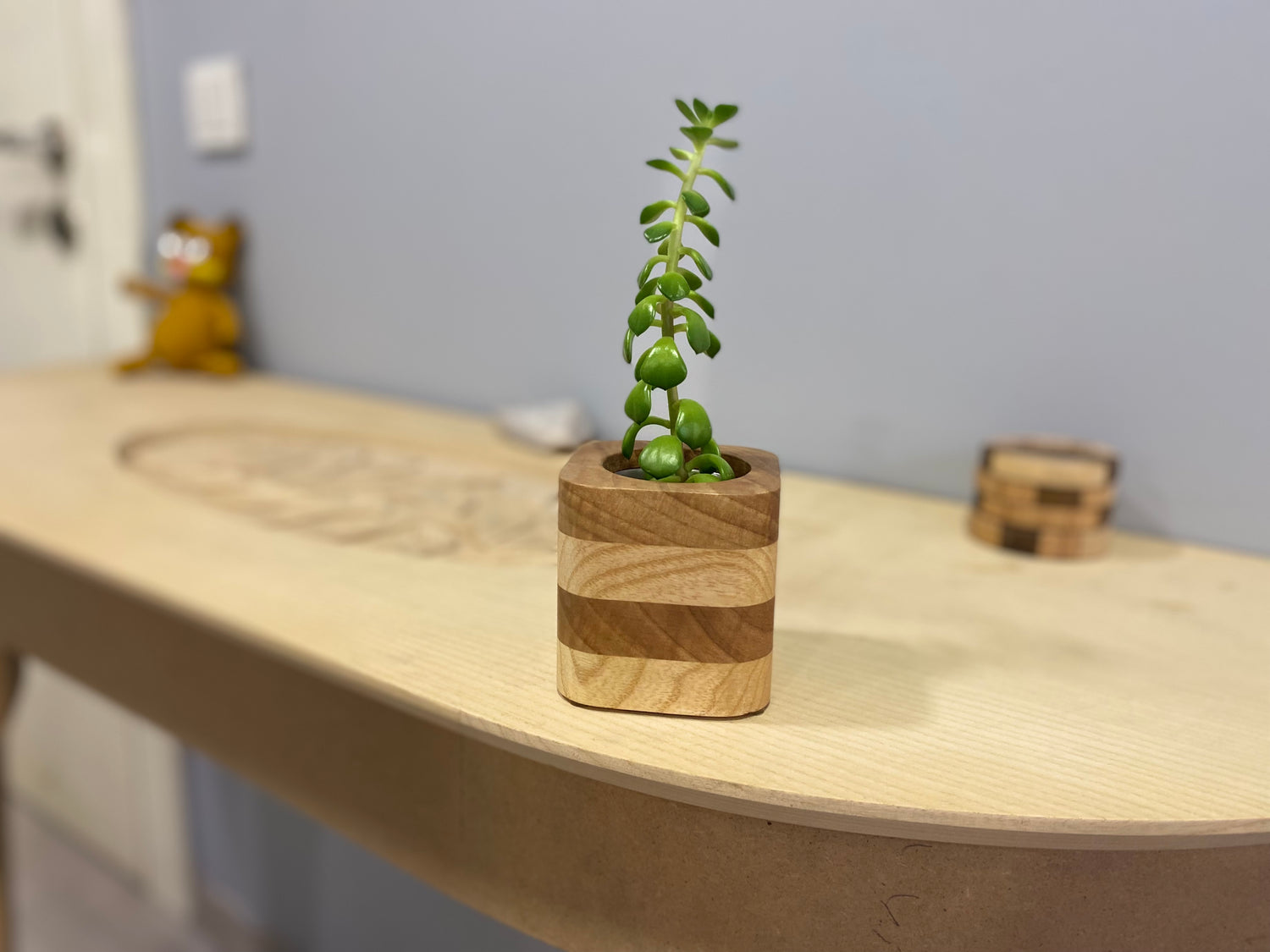 wood planter wood plant box made solid wood and combined by walnut and ash wood