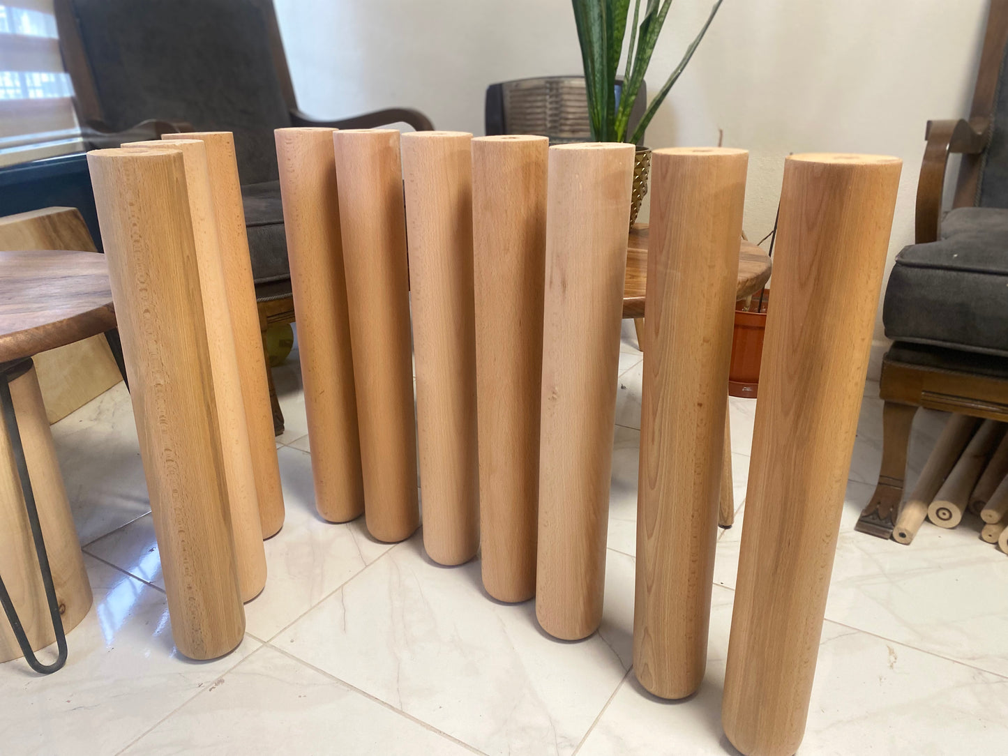 Cylinder Legs a Set of 4 for Dining Tables Heavy Tables Solid Wood Table Legs Wood Legs for Heavy DIY Custom Legs