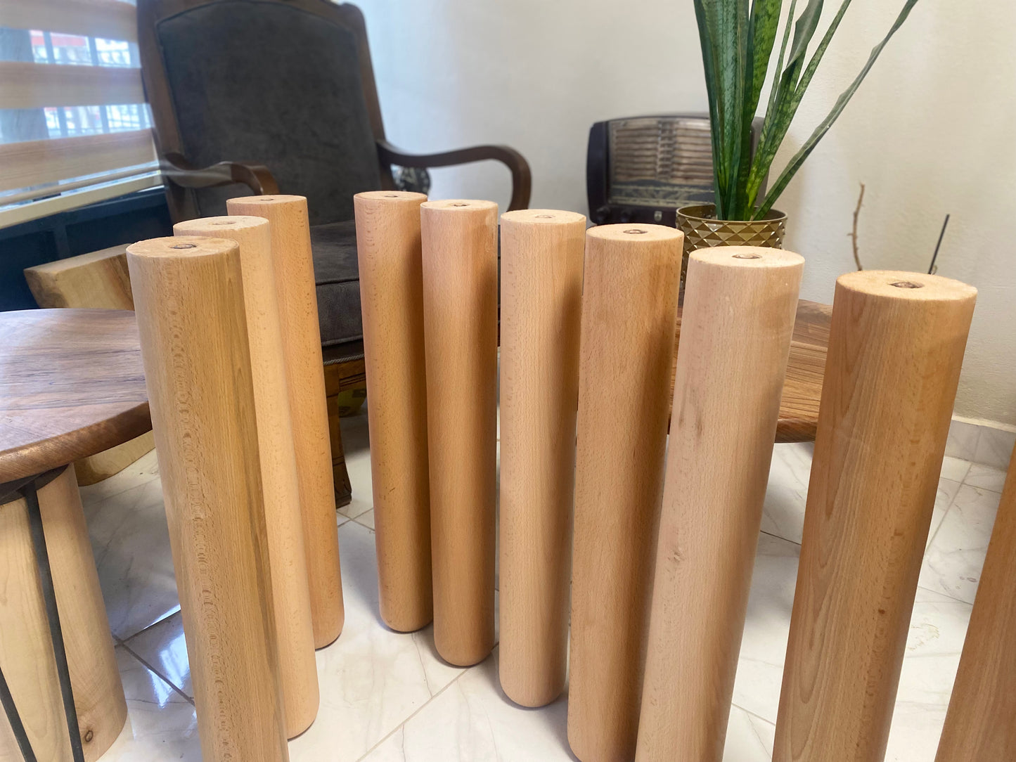 Cylinder Legs a Set of 4 for Dining Tables Heavy Tables Solid Wood Table Legs Wood Legs for Heavy DIY Custom Legs