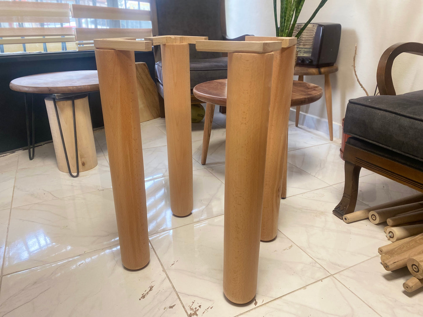 Cylinder Legs a Set of 4 for Dining Tables Heavy Tables Solid Wood Table Legs Wood Legs for Heavy DIY Custom Legs