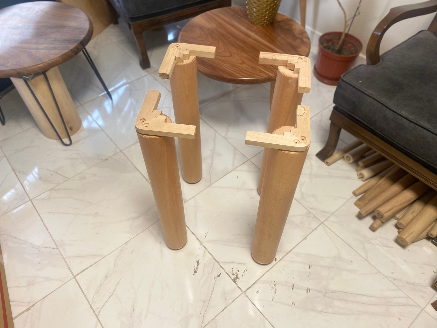 Cylinder Legs a Set of 4 for Dining Tables Heavy Tables Solid Wood Table Legs Wood Legs for Heavy DIY Custom Legs