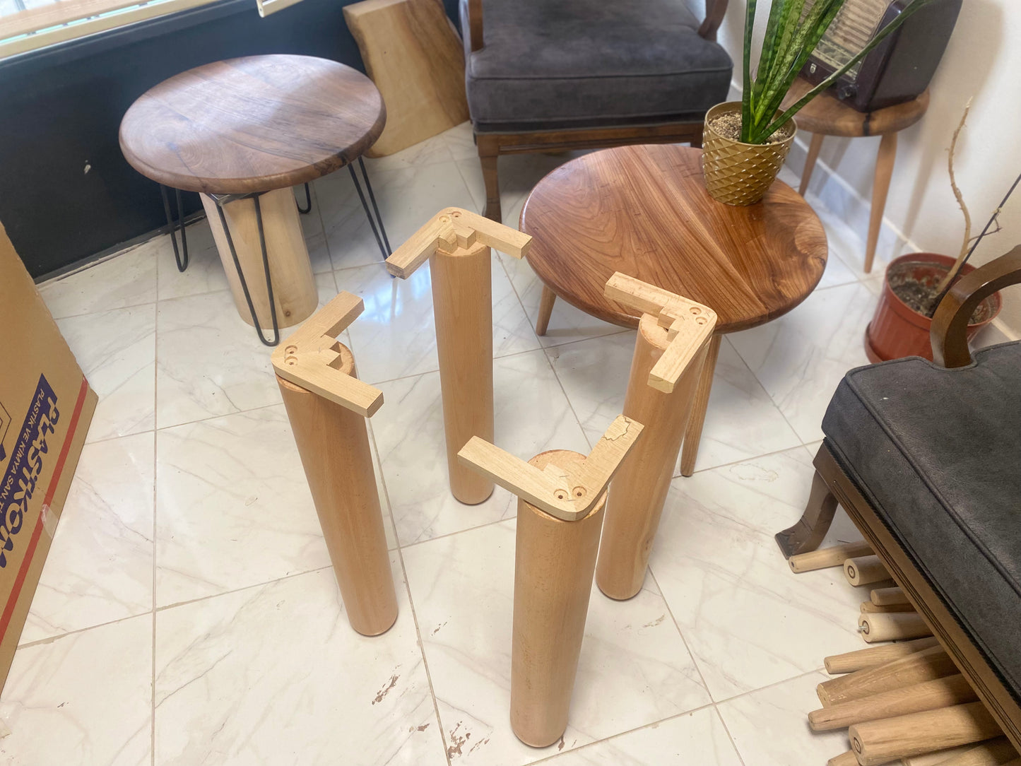 Cylinder Legs a Set of 4 for Dining Tables Heavy Tables Solid Wood Table Legs Wood Legs for Heavy DIY Custom Legs