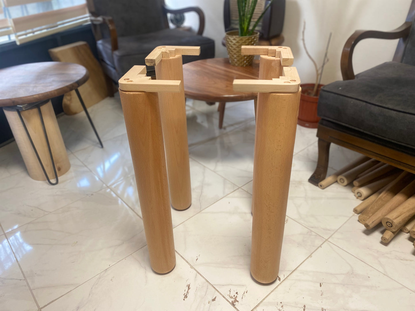 Cylinder Legs a Set of 4 for Dining Tables Heavy Tables Solid Wood Table Legs Wood Legs for Heavy DIY Custom Legs