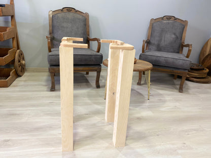 3" Square Ash Wood Legs (A set of 4) for Heavy Tables with Mounting Apparatus