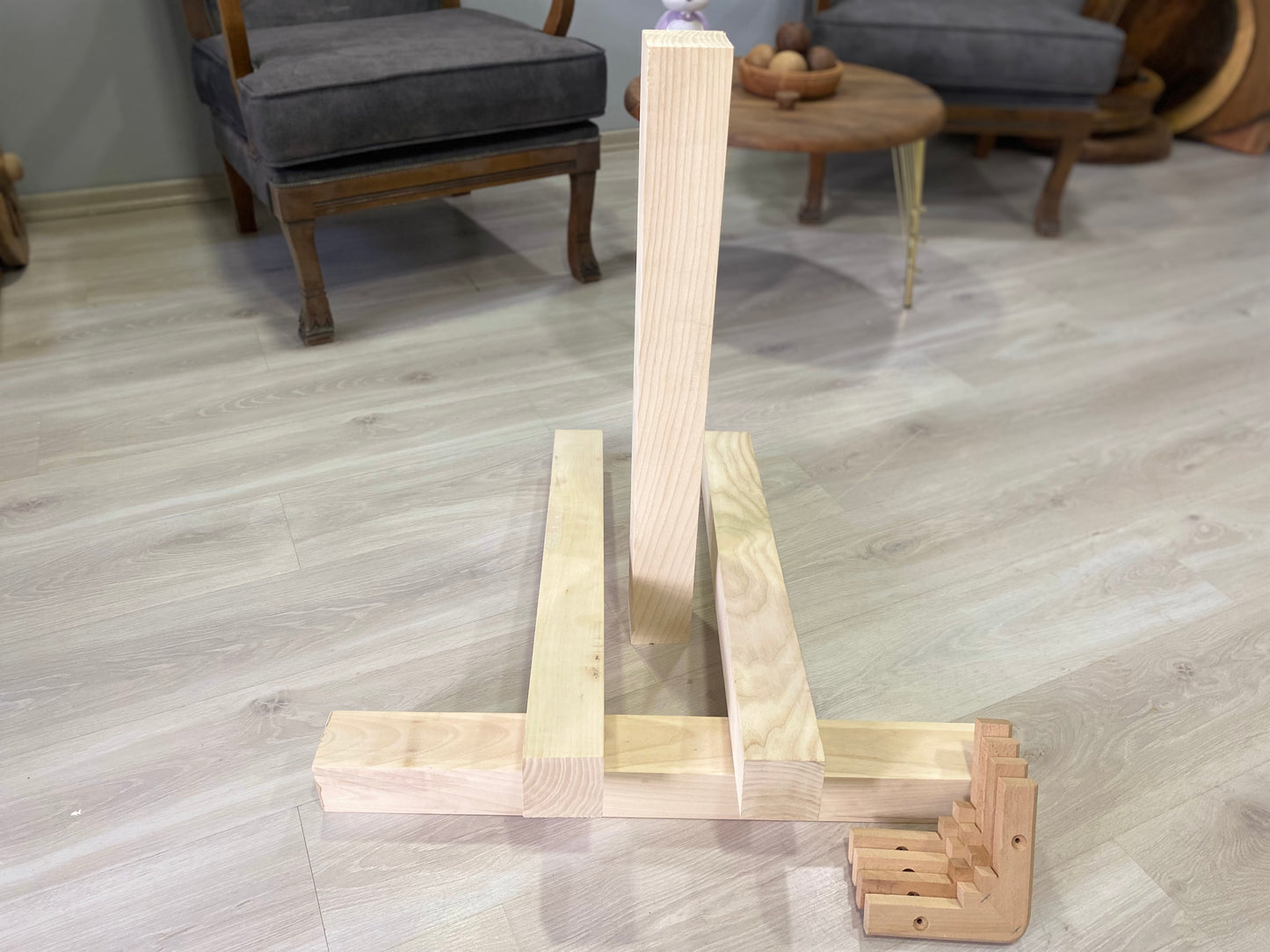 3" Square Ash Wood Legs (A set of 4) for Heavy Tables with Mounting Apparatus