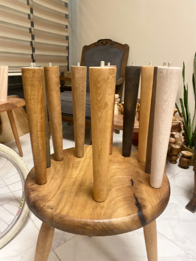 Tapered Beech Wood Legs (Set of 4) 2" Top / 1" Bottom Customization Available