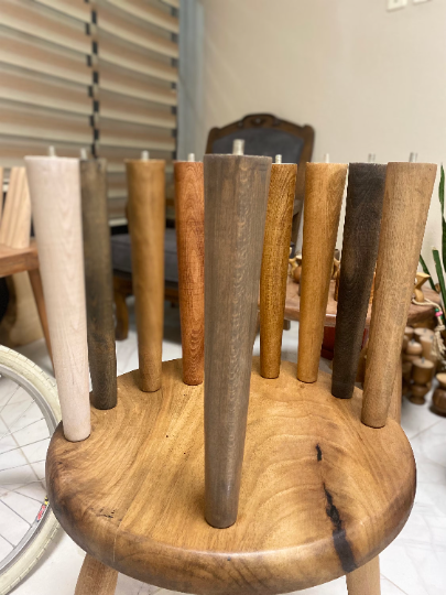 Tapered Beech Wood Legs (Set of 4) 2" Top / 1" Bottom Customization Available