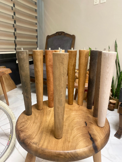 Tapered Beech Wood Legs (Set of 4) 2" Top / 1" Bottom Customization Available