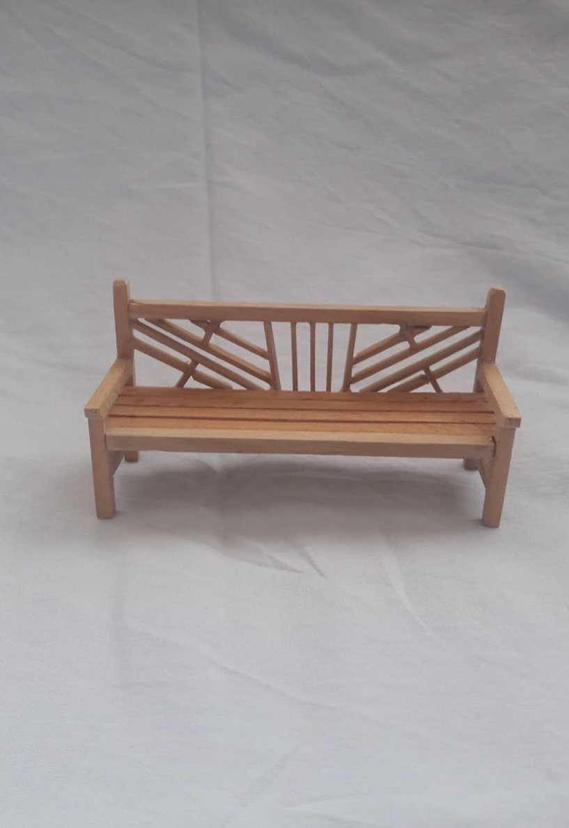 Handcrafted Miniature Bernie Doll Bench – Perfect for Display & Decor