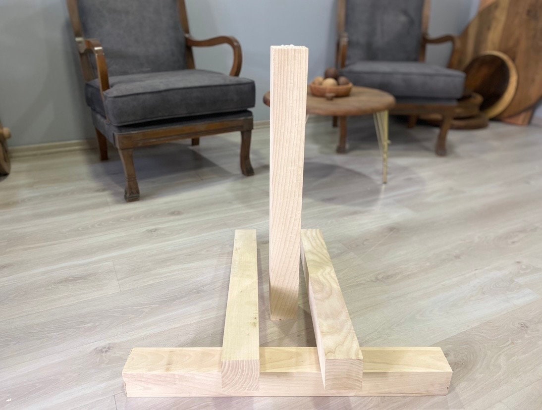 Solid Ash Wood a set of 4Square Dining Table Legs - 3" Diameter with Optional Transparent Oil Finish with a mounting kit heavy table legs