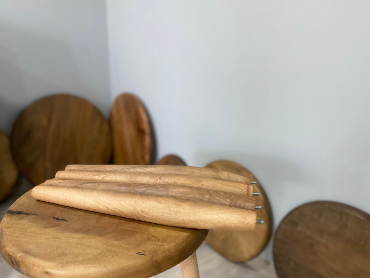 Modern Walnut Coffee Table Legs - Tapered Design with Swelling Middle - (Finished or Unfinished) - Perfect for Coffee, Side, and End Tables