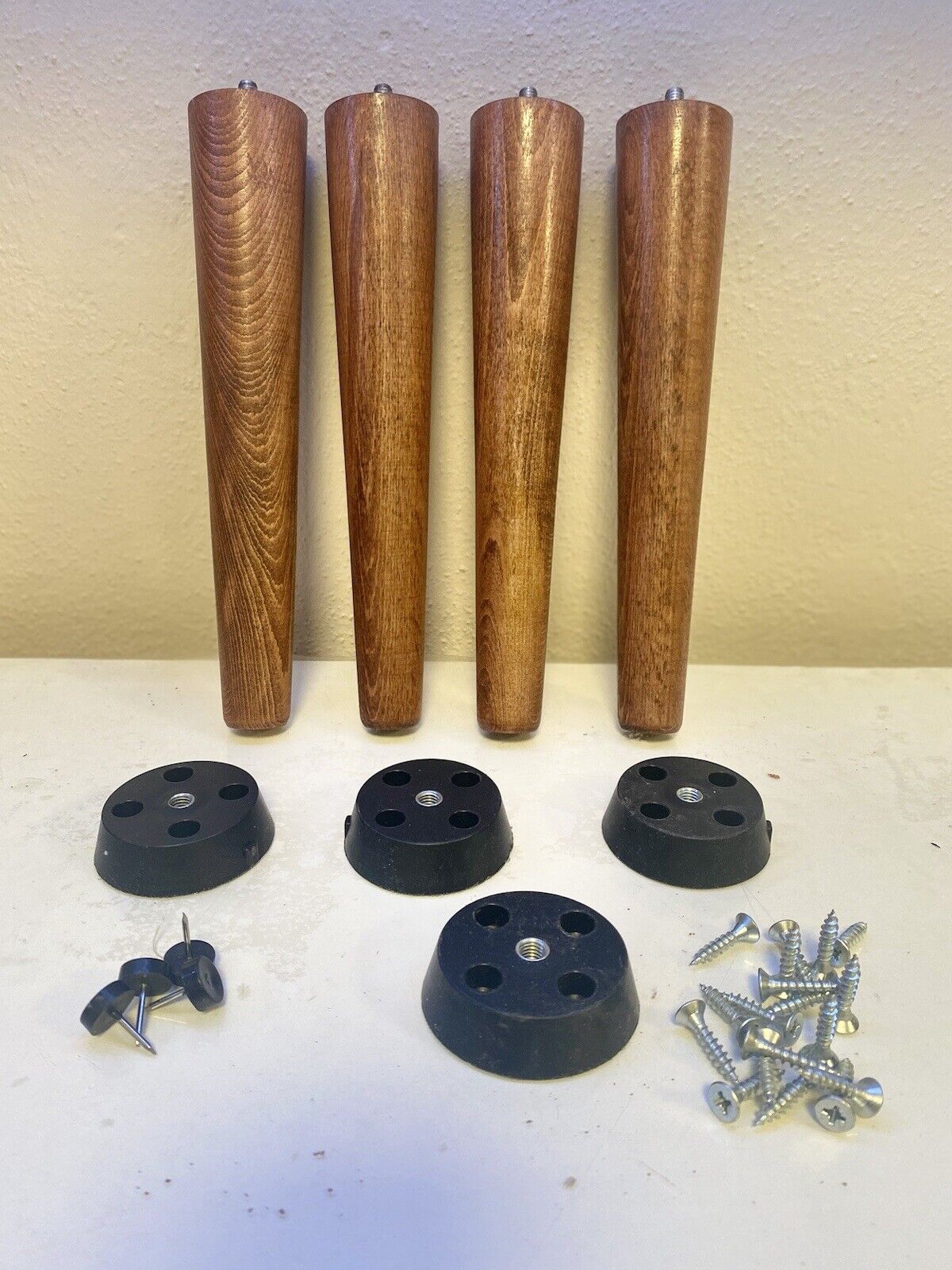 Tapered Beech Wood Legs (Set of 4) 2" Top / 1" Bottom Customization Available